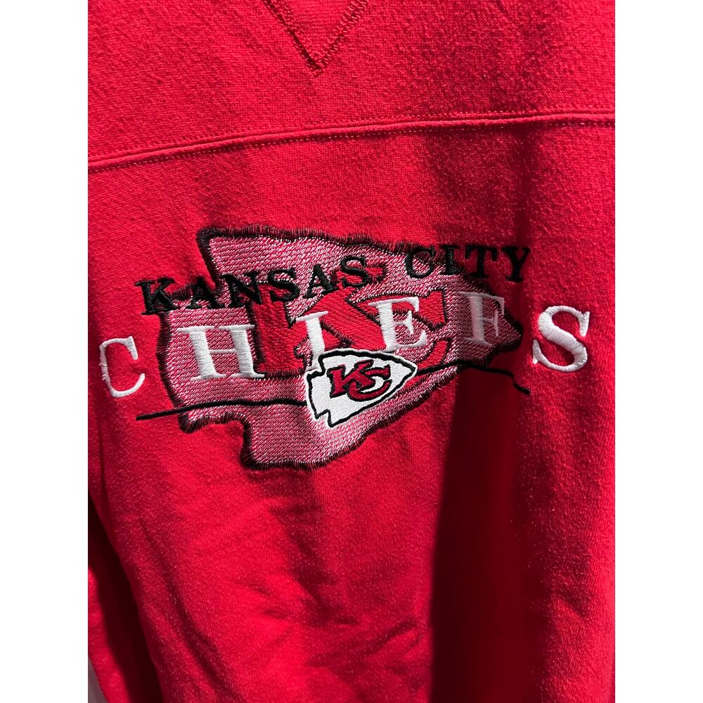 Vintage Kansas City Chiefs Lee Sport Sweatshirt Large Red Embroidered NFL - Picture 9 of 10